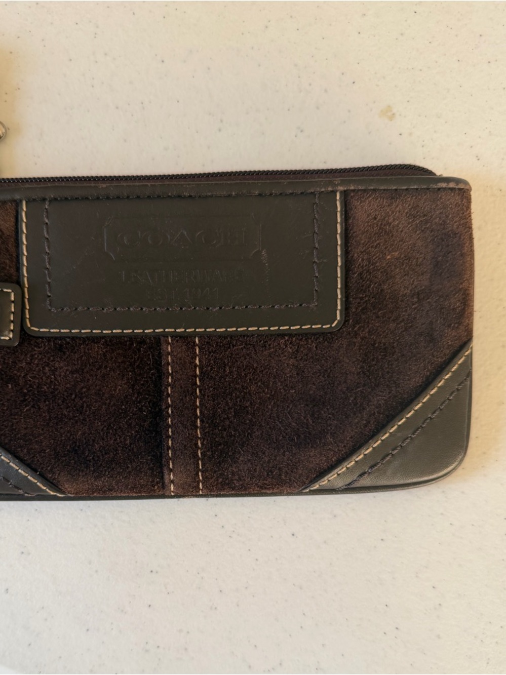 Vintage Coach Brown Suede Wristlet - Picture 8 of 8